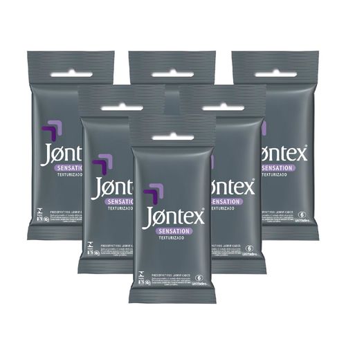 Kit Jontex Preservativo Lubrificado Sensation C/6 - 6 Unid.