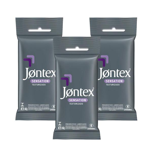 Kit Jontex Preservativo Lubrificado Sensation C/6 - 3 Unid.