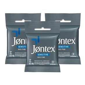Kit Jontex Preservativo Lubrificado Sensitive C/3 - 3 Unid.