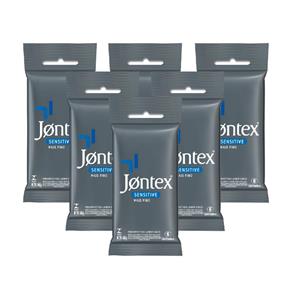 Kit Jontex Preservativo Lubrificado Sensitive C/6 - 6 Unid.