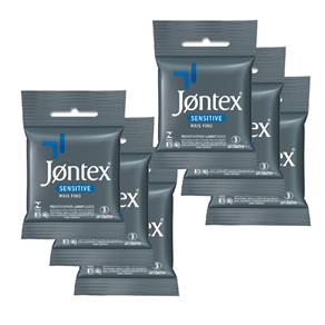 Kit Jontex Preservativo Lubrificado Sensitive C/3 - 6 Unid.
