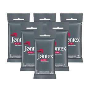 Kit Jontex Preservativo Lubrificado Ultra Resist C/6 6 Un.
