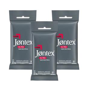 Kit Jontex Preservativo Lubrificado Ultra Resist C/6 3 Un.