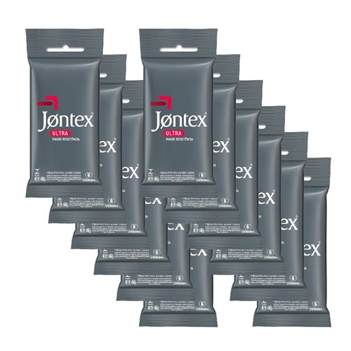 Kit Jontex Preservativo Lubrificado Ultra Resistente C/6 - 12 Unid.