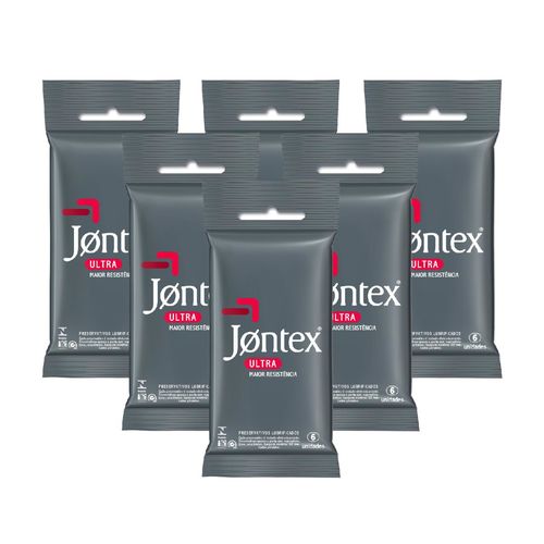 Kit Jontex Preservativo Lubrificado Ultra Resistente C/6 - 6 Unid.