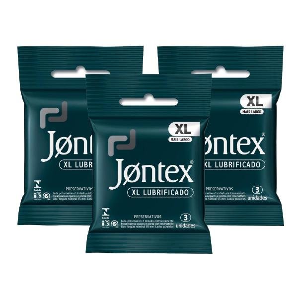 Kit Jontex Preservativo Lubrificado XL C/3 - 3 Unid.