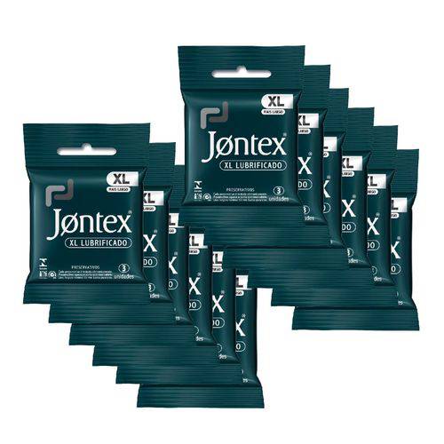 Kit Jontex Preservativo Lubrificado Xl C/3 - 12 Unid.