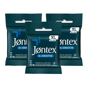 Kit Jontex Preservativo Lubrificado XL Sensitive C/3 3 Un.