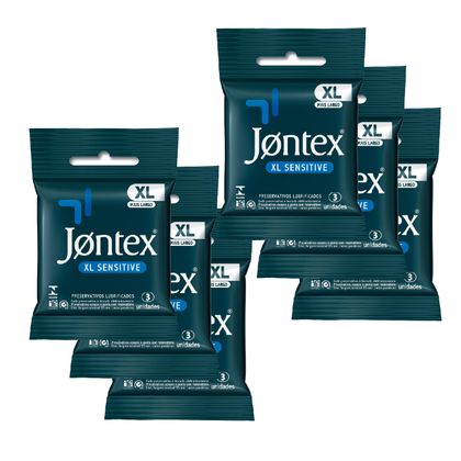 Kit Jontex Preservativo Lubrificado XL Sensitive C/3 - 6 Unid.