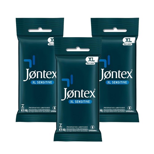Kit Jontex Preservativo Lubrificado Xl Sensitive C/6 - 3 Unid.