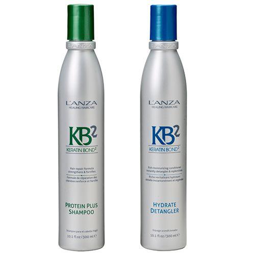 Kit KB2 Protein Plus Shampoo e KB2 Hydrate Detangler Condicionador Lanza