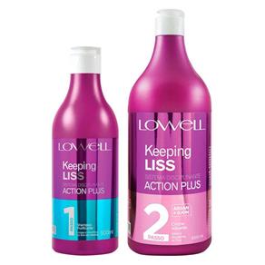 Kit Keeping Liss Shampoo Purificante 500 Ml + Creme Alisante 1 Lt Alisamento Progressivo Sem Formol Lowell