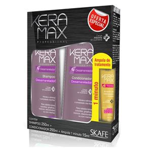 Kit Keramax Skafe Shampoo+Condicionador Pré e Pós Desamarelador