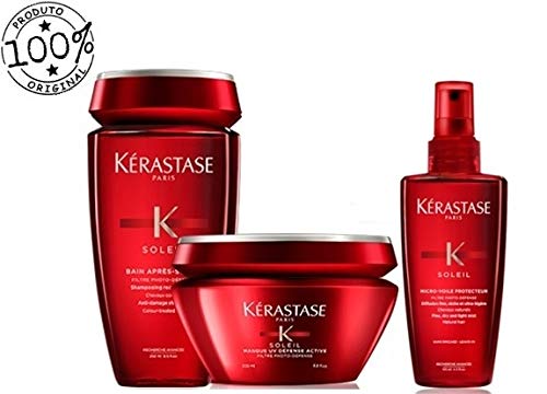 Kit Kérastase Bain Apres Soleil Shampoo + Máscara + Micro-Voile Protecteur Leave-in