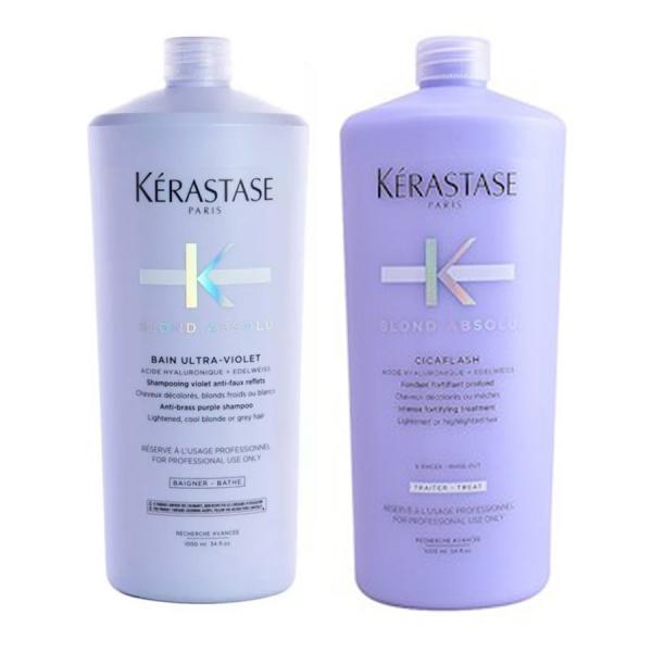 Kit Kerastase Blond Absolu Ultra-violet Bain 1l + Ciclaflash 1l