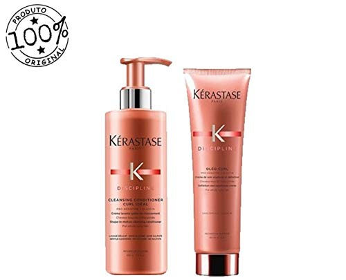 Kit Kérastase Discipline Curl Ideal Shampoo Condicionante 400ml + Leave-in 150ml (2 Produtos)