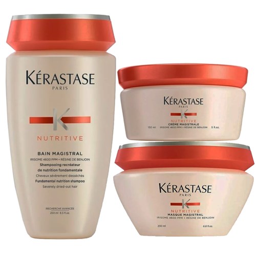 Kit Kérastase Nutritive Irisome Magistral - Shampoo 250Ml, Máscara 200G e Leave-In 150G