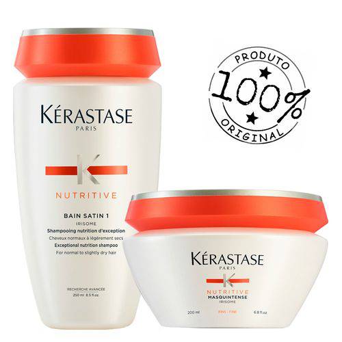 Kit Kérastase Nutritive Shampoo Bain Satin 1 + Masquintense Finos (02 Produtos)