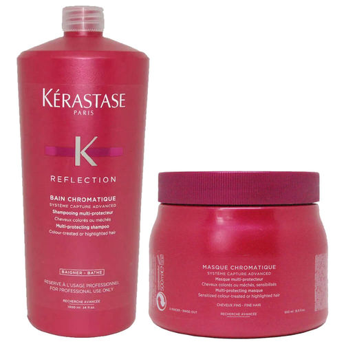 Kit Kérastase Reflection Chromatique Cabelos Finos Shampoo 1000ml + Máscara 500g