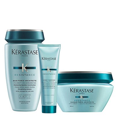Kit Kérastase Résistance Force Shampoo + Máscara de Tratamento + Leave In