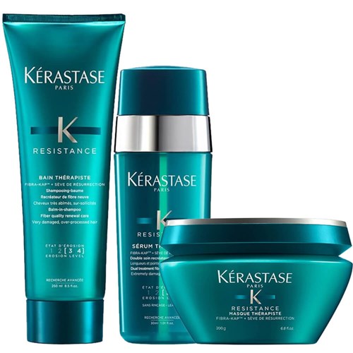 Kit Kérastase Résistance Therapiste Shampoo 250Ml + Máscara 200G + Sérum 30Ml