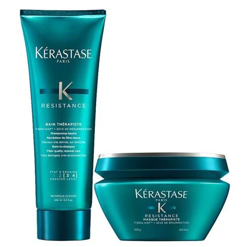 Kit Kérastase Résistance Therapiste Shampoo 250Ml + Máscara 200G