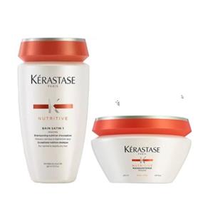Kit Kérastase Shampoo Bain Satin 1 250ml + Máscara Masquintense 200ml