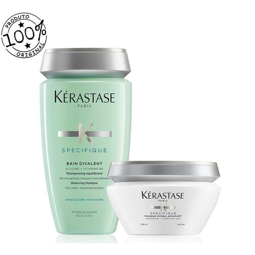 Kit Kérastase Spécifique Divalent Shampoo 250ml + Máscara 200ml (2 Produtos)