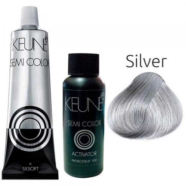 Kit Keune Semi Color 60ml - Cor Silver + Activator 60 Ml