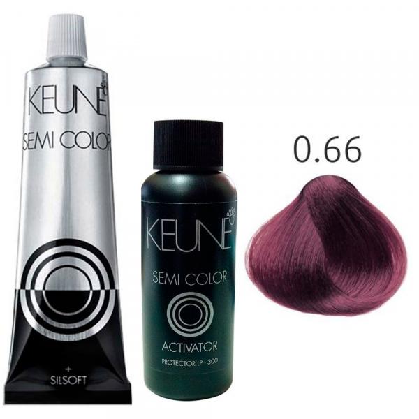 Kit Keune Semi Color 60ml - Mix 0/66 - Vermelho + Ativador 60ml
