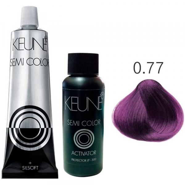 Kit Keune Semi Color 60ml - Mix 0/77 - Violeta + Ativador 60ml