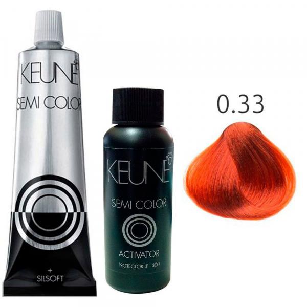 Kit Keune Semi Color 60ml - Mix 0/33 - Dourado + Ativador 60ml