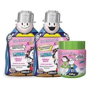 Kit Kids para Cabelo Cacheado Shampoo 250ml+Condicionador 250ml+Mascara 250g Bio Extratus