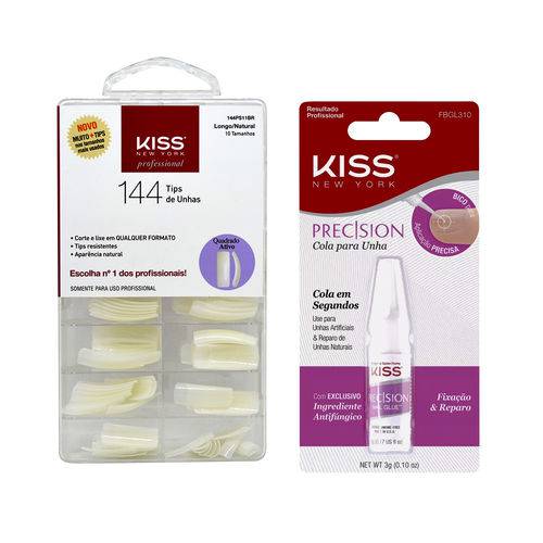 Kit Kiss - 1 Cola Precision - Tips de Unha 144 Quadrado