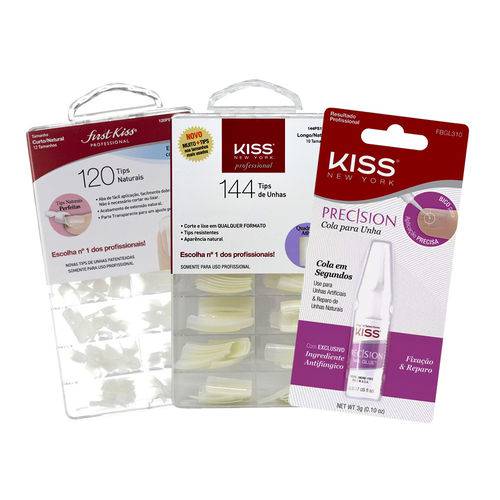 Kit Kiss - 1 Cola - Tips 120 Francesinha - Tips 144 Quadrado