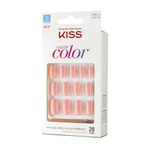 Kit Kiss Unhas Postiças Salon Color Curto Bonita - 28un.