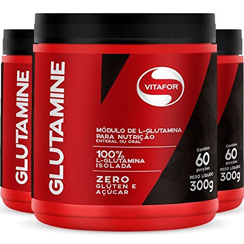 Kit 3 L-Glutamina Glutamine Vitafor 300G