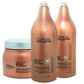 Kit L`Oréal Absolut Repair Pós Química - Shampoo + Condicionador + Máscara - 500 Ml