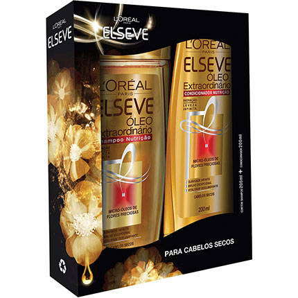 Kit L Oréal Elseve Shampoo + Condicionador Óleo Extraordinário Nutrição 200ml