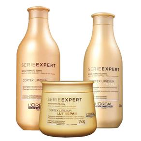 Kit L`Oréal Professionnel Expert Absolut Repair Cortex Lipdium - Shampoo 300ml + Condicionador 200ml + Máscara 250g