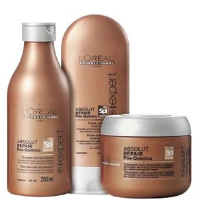 Kit L`Oréal Professionnel Expert Absolut Repair Pós Química - Shampoo 250ml + Condicionador 150ml + Máscara 200ml