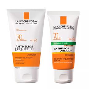 Kit La Roche-Posay Protetor Facial Anthelios Airlicium FPS70 Pele Clara + Corporal XL Protect FPS 70 - 50g+120ml