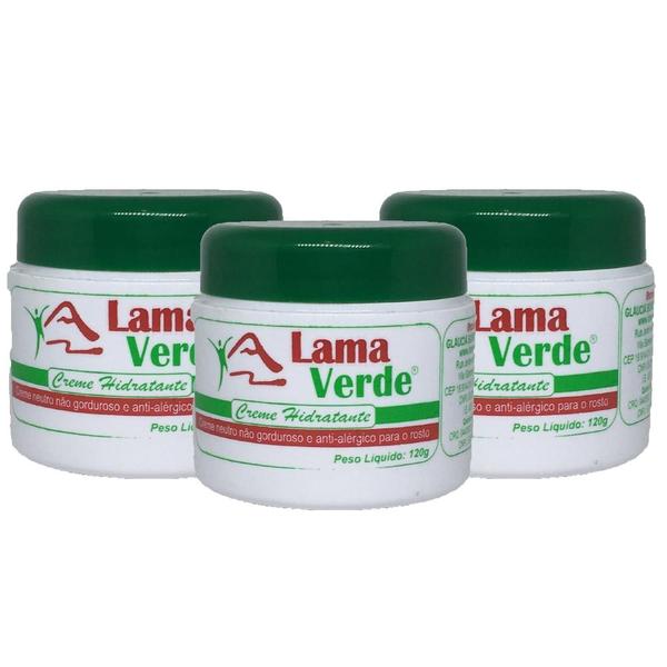 Kit 3 Lama Verde Creme Hidratante Facial - 120g