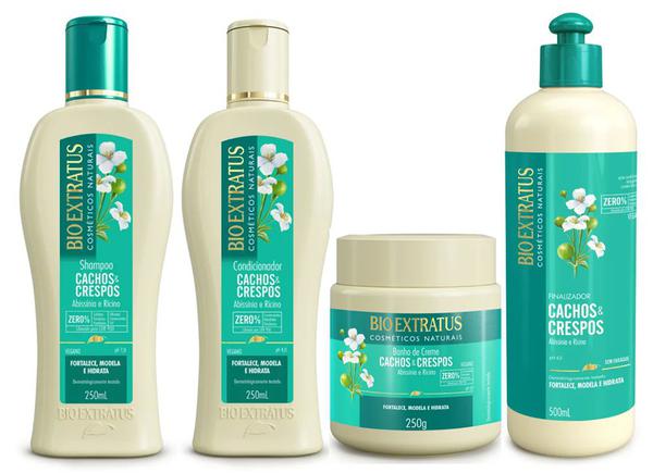 Kit Lançamento Cachos e Crespos Shampoo + Cond. 250ml + Másc. 250g + Finaliz. 500ml - Bio Extratus