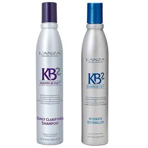 Kit Lanza KB2 Daily Clarifying Shampoo e KB2 Hydrate Detangler Condicionador