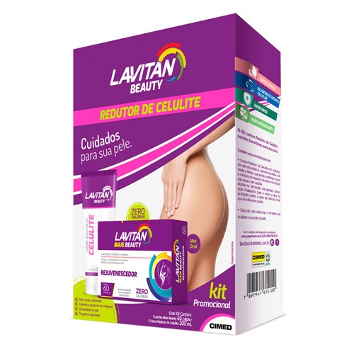 Kit Lavitan Beauty com Lavitan Mais Beauty 60 Cápsulas + Lavitan Beauty Creme Redutor de Celulite 200ml