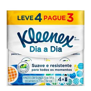 Kit Lenço de Papel de Bolso Kleenex Leve 4 Pague 3