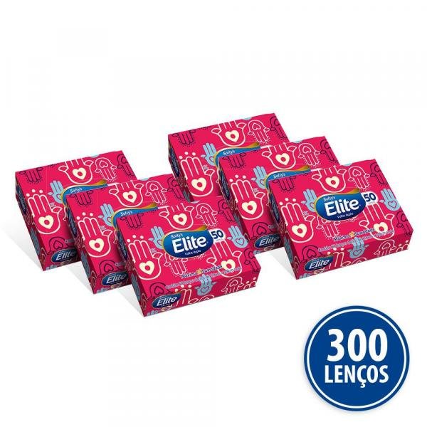 Kit Lenço de Papel Elite Softys 6 Pacotes - 50 Folhas Cada