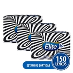 Kit Lenço De Papel Elite Softys 3 Pacotes - 50 Folhas Cada