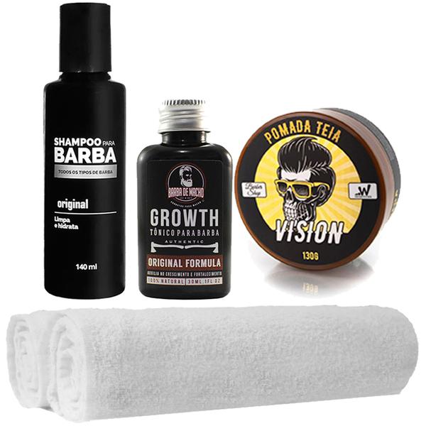 Kit Lenhador Tônico Shampoo Toalhas Pomada Usebarba - Use Barba